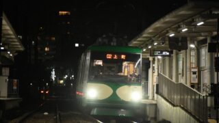 今夜は301編成搬入から25年、夜の上町行き／2024年6月26日 松原駅