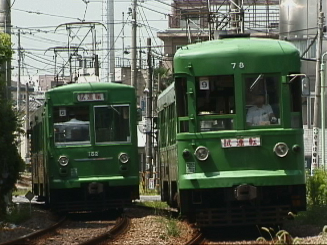 152-151編成と78-77編成の試運転同士の並び／1999年8月30日 若林〜西太子堂間