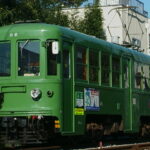 上町車庫に単車で留置中のデハ86号／1999年10月20日 上町車庫