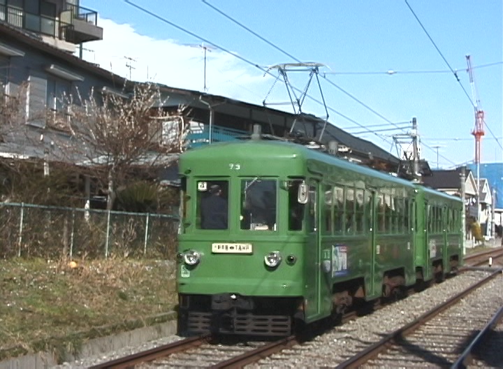 世田谷駅を後にする74-73編成／2000年3月17日 世田谷〜松陰神社前間