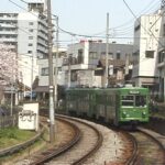 赤松公園の横を通過する154-153編成／2000年12月24日 松原〜下高井戸間