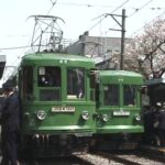 松陰神社前駅に到着する86-85編成／2000年3月29日 松陰神社前駅