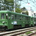 上町車庫に留置中のデハ86号／2000年5月4日 上町車庫