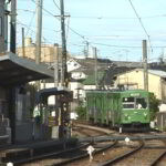 新緑を横目に若林駅へ向かう154-153編成／2000年4月23日 松陰神社前〜若林間