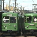 若林駅に停車中の上町行きの152-151編成／2000年8月29日 若林駅