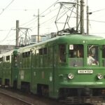 松原駅を発車した82-81編成玉電塗装／2000年12月24日 松原〜山下間