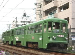 若林駅に停車中の上町行きの152-151編成／2000年8月29日 若林駅