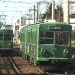 デハ75号引退前日、三軒茶屋駅を発車した76-75編成／1999年3月17日 三軒茶屋〜西太子堂間