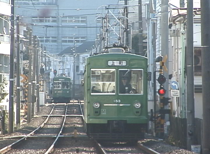 若林駅へ向かう上町行きの154-153編成／2001年1月4日 西太子堂〜若林間