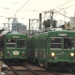 A8運行で上町車庫に入庫するデハ152号／1999年11月9日 上町車庫