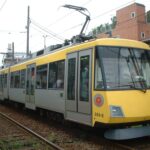 用賀停留場跡と「玉電用賀駅跡」石標／2003年5月10日 用賀駅