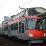 若林駅に停車中の上町行きの152-151編成／2000年8月29日 若林駅