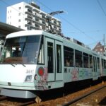 若林駅に停車中の上町行きの152-151編成／2000年8月29日 若林駅