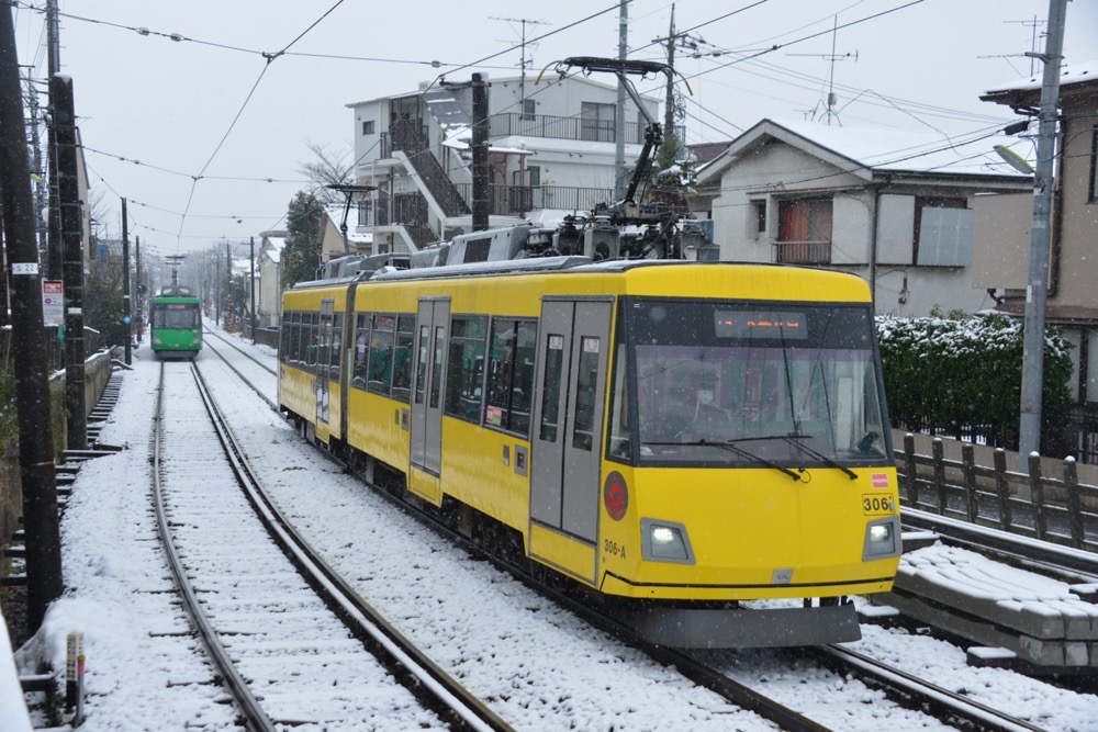 雪の中を走る306編成／2018年2月2日 松原〜下高井戸間