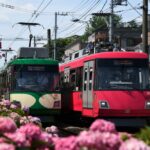 山下駅に進入する72-71編成／2000年8月15日 宮の坂〜山下間