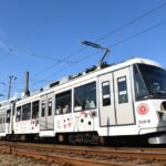 降雪の中を走る308編成の招き猫電車／2022年1月6日 山下〜松原間