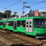 大橋ジャンクション脇に再現された玉電モニュメント／2022年5月8日 O-Path目黒大橋