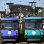 新緑を横目に若林駅へ向かう154-153編成／2000年4月23日 松陰神社前〜若林間