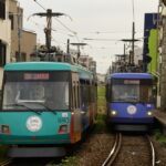 上町駅前で陸送待機中のデハ85号／2000年6月25日 上町駅