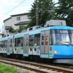 山下駅へ向かう82-81編成玉電塗装／2001年1月4日 松原〜山下間