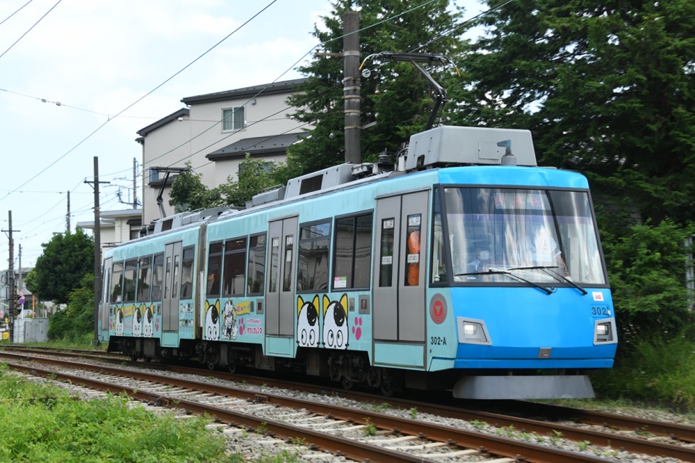 試運転中の302編成「タマ・フレンズ40周年」／2023年7月22日 山下〜松原間