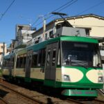 若林駅に停車中の上町行きの152-151編成／2000年8月29日 若林駅