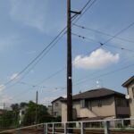 山下3号柱の架線柱銘板「東急山下3　T13.12」／2008年6月6日 山下〜松原間