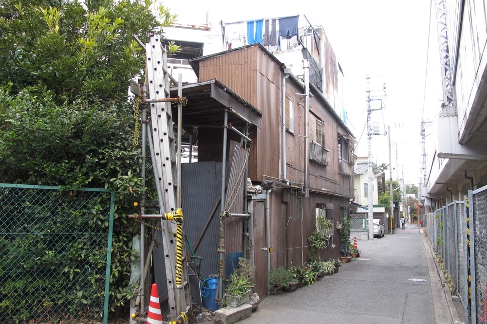 左側が砧線軌道敷跡／2013年3月3日 二子玉川