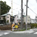 松原駅を発車した82-81編成玉電塗装／2000年12月24日 松原〜山下間