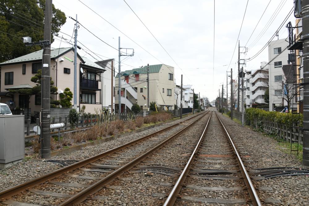 六所神社前停留場跡／2025年2月3日 山下〜松原間