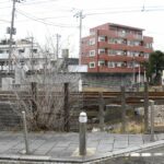 前田停留場上りホーム予定地／2025年2月3日 山下〜松原間