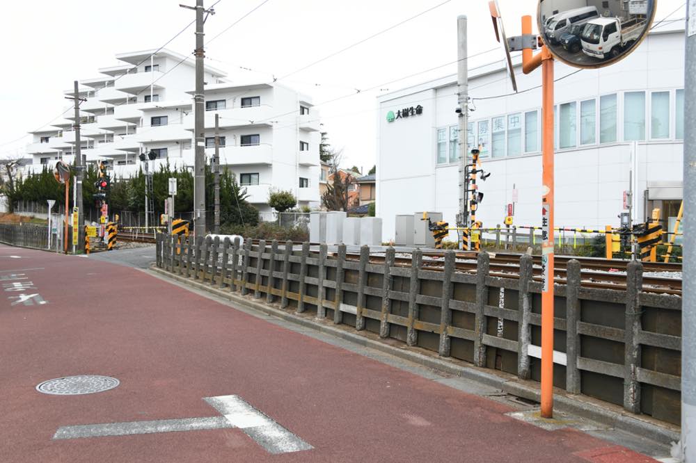 前田停留場下りホーム予定地／2025年2月3日 山下〜松原間