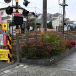 開通当初の松陰神社前停留場下りホーム跡／2025年2月3日 若林〜松陰神社前間