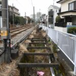 七軒町停留場上りホーム跡／2025年2月3日 松原〜下高井戸間