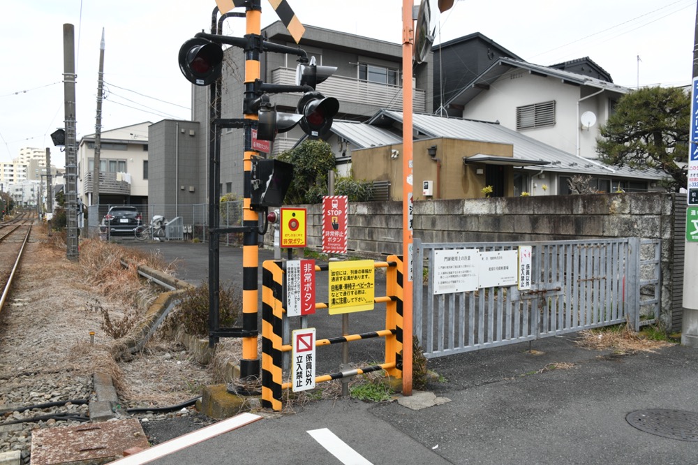 七軒町停留場上りホーム跡／2025年2月3日 松原〜下高井戸間