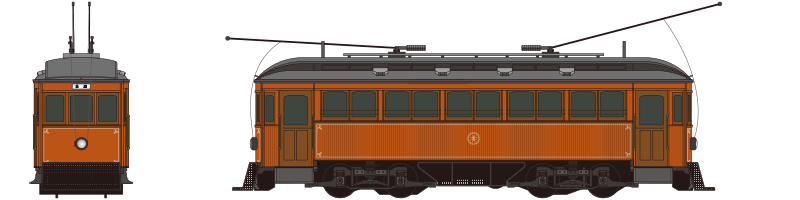 tamaden_mc16-21_face_side 玉川電気鉄道 16〜21号→東京横浜電鉄 16〜21号→東京急行電鉄 デハ1形(デハ1〜6号) 1920年〜1953年