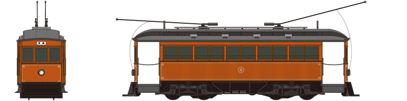 玉川電気鉄道 22〜30号→東京横浜電鉄 22〜30号→東京急行電鉄 デハ1形（デハ7〜15号）　1922年〜1953年