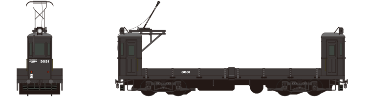 tamaden_type3030_2_face_side 東京急行電鉄 デワ3030形(デワ3031号)→デト3030形(デト3031号) 1943年〜1967年