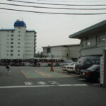 大橋車庫側から見た入出庫線跡／1999年5月10日 東急バス大橋営業所