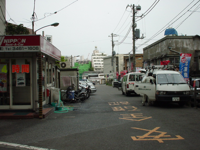 国道246号線から見た入出庫線／1999年5月10日 東急バス大橋営業所