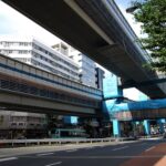 大橋ジャンクション建設中の入出庫線跡／2007年8月2日 池尻大橋