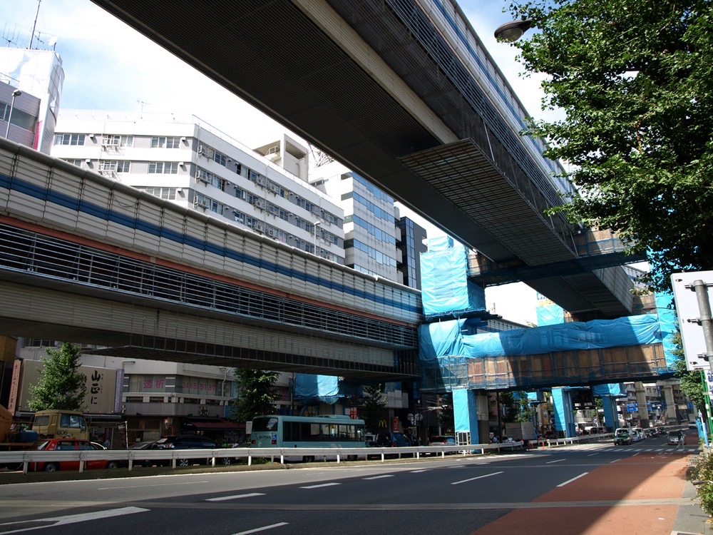 大橋ジャンクション建設中の大橋停留場跡付近／2007年8月2日 池尻大橋