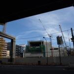 大橋ジャンクション建設中の大橋停留場跡付近／2007年8月2日 池尻大橋