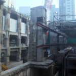 東急百貨店西館の解体中に見ることができた玉電ビルの躯体／2022年8月7日 渋谷駅