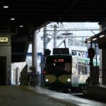 下高井戸駅で京王線と並ぶ301編成／2023年7月23日 下高井戸駅
