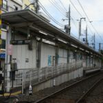 松原駅上りホーム入口（下高井戸方）／2025年8月16日 松原駅