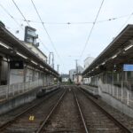 若林駅下りホーム全景（三軒茶屋方）／2025年8月16日 若林駅