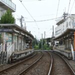 松陰神社前駅全景（三軒茶屋方）／2025年8月16日 松陰神社前駅