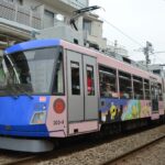 松陰神社前駅に到着する152-151編成／2000年8月11日 松陰神社前駅